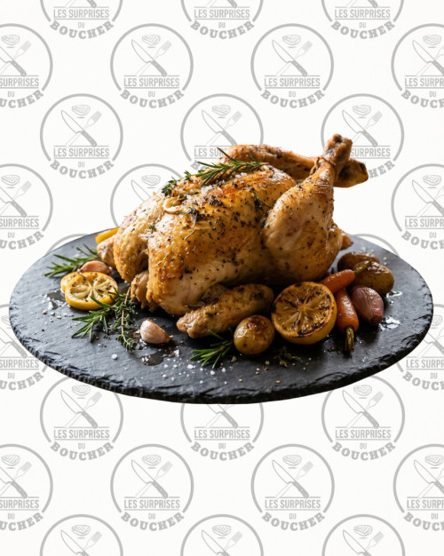 Poulet fermier rôti